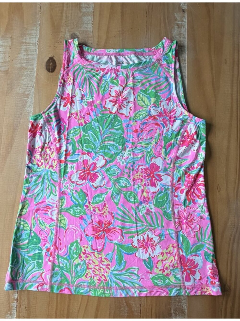 Lilly Pulitzer Luxletic Tank Women's Small Multi-Color Journey Of The Jungle